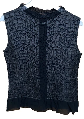 Blusa LOU NARDI SHANGHAI SIN MANGAS ELÁSTICA LIGERA ARRUGADA PARA MUJER L negra Foto 1 de 4