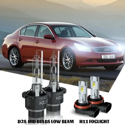 Kit de faros antiniebla altos/bajos LED/HID para Infiniti G37 2008-2013 6000K Foto 1 de 4