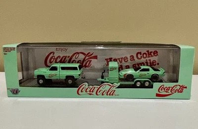 M2 Machines: 1973 Chevy Super 10 & 1985 Camaro IROC-Z. Auto Hauler. Coca-Cola. - Image 1 of 4