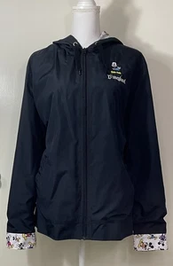 Chaqueta de lluvia cortavientos negra Mickey Mouse de los parques de Disney para mujer talla XL R10-68 - Imagen 1 de 6