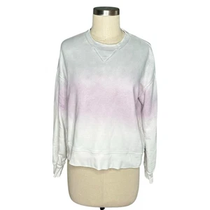 ATM weiß grau rosa ombre verblassen Pullover Rundhalsausschnitt Sweatshirt Damen Gr. XS - Bild 1 von 9