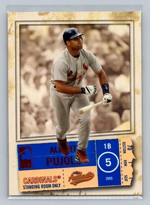 2005 Fleer Authentix Albert Pujols Standing Room Only #/10 #1 Error Not Stamped - Image 1 of 2