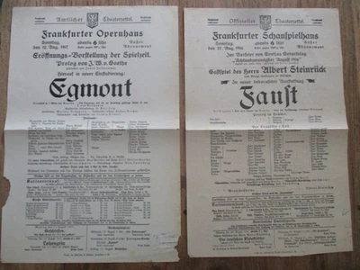 Theater - Frankfurter Schauspielhaus - Plakat EGMONT / FAUST - Goethe 1916 1917 - Bild 1 von 4