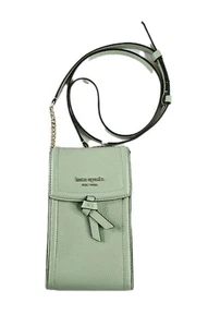 Borsa Kate Spade pelle nord sud telefono tracolla nodo spiaggia verde nuova senza etichette - Foto 1 di 16