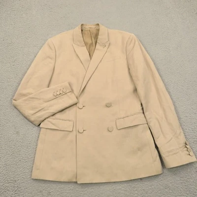 Blazer All Saints 36R Lino Algodón Doble Pecho Cirujano Puños Chaqueta Tostada Para Hombre Foto 1 de 4