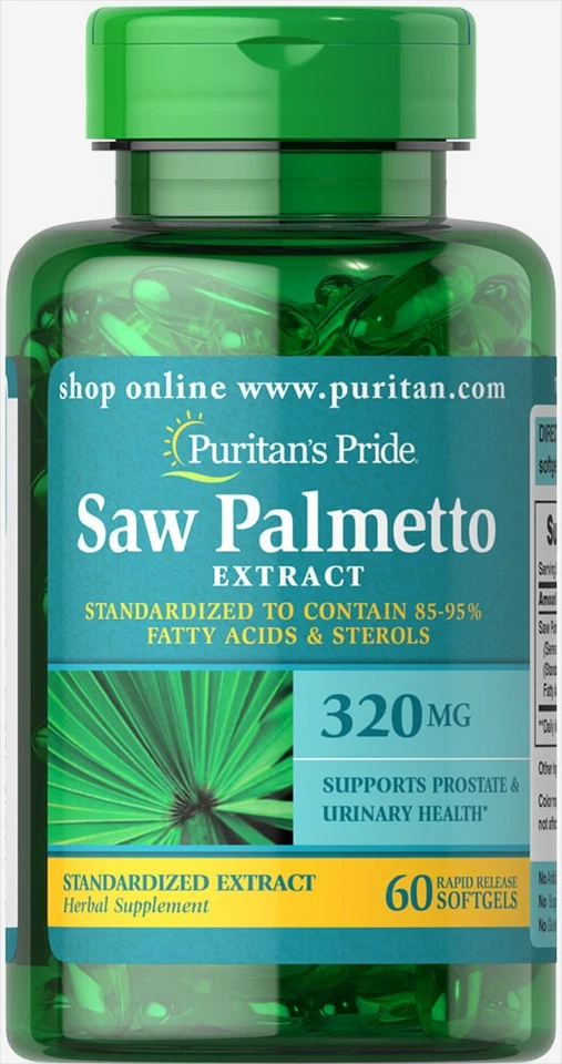 Extracto estandarizado Puritan's Pride Saw Palmetto 320 mg - 60 cápsulas blandas Foto 1 de 1