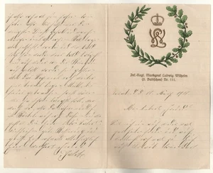 Schmuck Brief mit Monogramm 1.WK Infanterie Regiment Nr. 111 Feldpost (41) - Picture 1 of 1