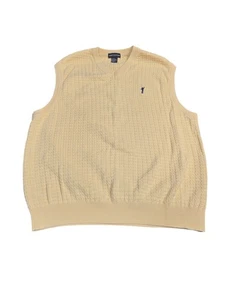 Fairway Outfitters Sweater Vest Mens XL Yellow Cotton Golf Pullover Knit - Picture 1 of 10