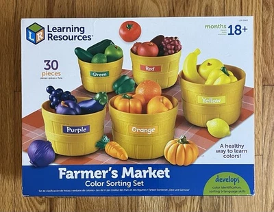 Recursos de aprendizaje mercado de agricultores conjunto de clasificación de colores juguetes de aprendizaje para niños pequeños Foto 1 de 4