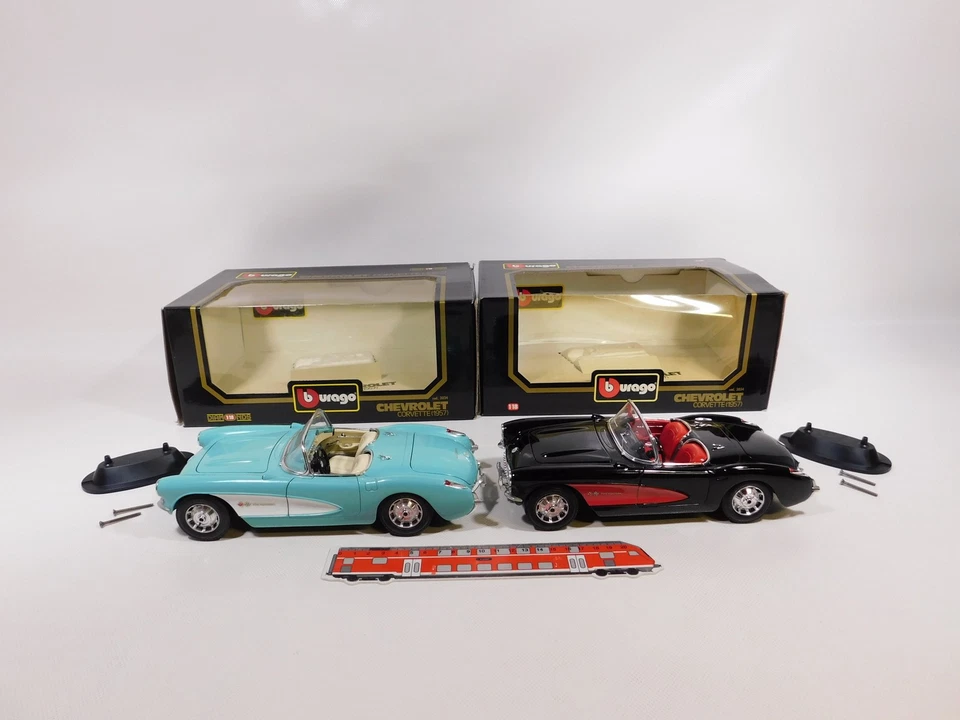 2X Bburago 1:18 Cod. 3034 Modelo Chevrolet Corvette (1957) Sg/Mint+Box #DY998-5 - Imagen 1 de 4