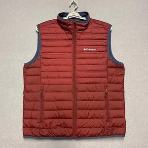 Columbia Puffer Vest Mens XL Rust Red 650 Fill Duck Down Feathers Insulated - Picture 1 of 11