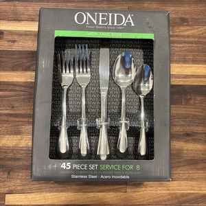 Oneida Satin Sand 45-teiliges Besteckset - Service für 8 - Edelstahl - offene Box - Bild 1 von 4