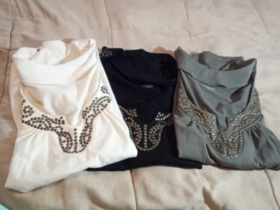 Top Elevated Basic Renaissance Feel Acabado Embellecido Nuevo sin Etiquetas Negro Oliva L Foto 1 de 4