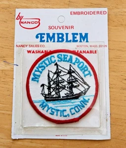 Vintage Nanco MYSTIC SEAPORT Connecticut Embroidered Patch NIB NOS NEW Souvenir - Picture 1 of 6
