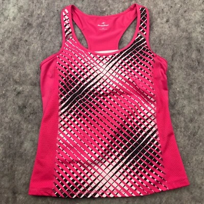 NordicTrack Womens Shirt Tank Top Medium Pink Racerback Vented Phone Pocket - Image 1 of 4