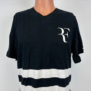 Nike Roger Federer T Shirt Mens Size L Black Tennis - Picture 1 of 5