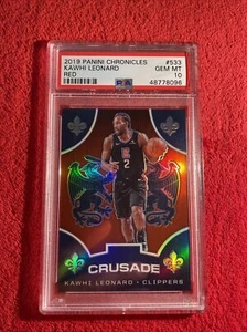 🔥 Kawhi Leonard /149 RED Prizm PSA 10 2019 Panini Chronicles Crusade #533 (TT) - Picture 1 of 4