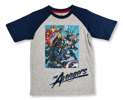 Avengers Shirt Boys Small 6-7 Iron Man Thor Black Panther Widow Tee T-Shirt Gift - Image 1 of 3