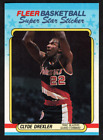 1988-89 Fleer Basketball Set Super Star Sticker # 3 Clyde Drexler (HOF)