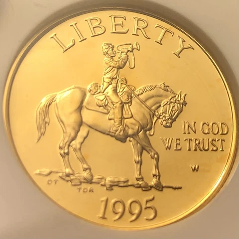 1995 W Gold $5 Civil War Comm. US Vault Collection Limited Mintage NGC PR69DCAM Cover