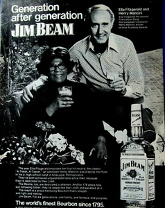 Ella Fitzgerald- Henry Mancini Vintage 1973 Jim Beam Original Print Ad-8.5 x 11" - Picture 1 of 3
