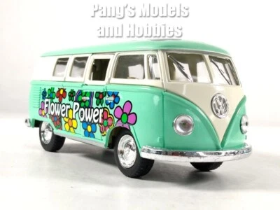 Autobús VW T1 (Tipo 2) "Flower Power" escala 1/32 diecast y modelo de plástico - VERDE Foto 1 de 4