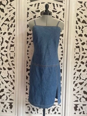 Vestido vaquero Tommy Hilfiger talla 4 100 % algodón azul sin mangas correas de espagueti Foto 1 de 4