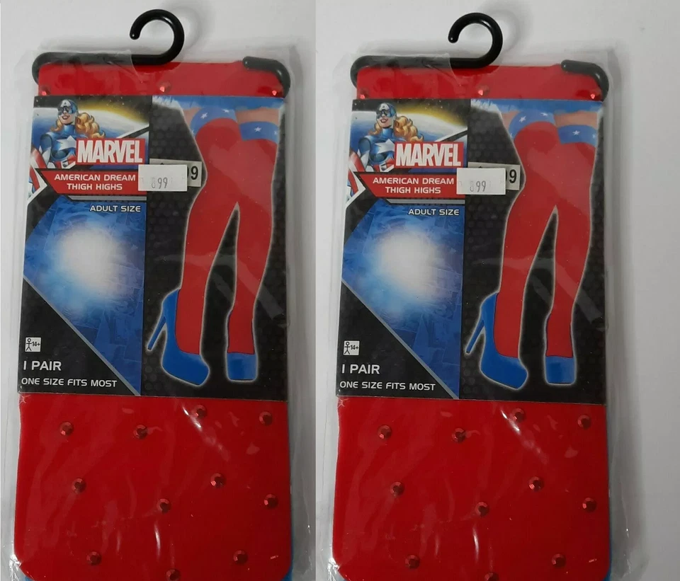 Marvel American Dream Costume Thigh Highs Adult One Size Halloween Clubwear