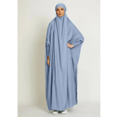 Vestido de oración Khimar de una pieza para mujer Abaya túnica musulmana vestido de ramadán árabe Foto 1 de 4