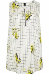 Top tunica ADIA FASHION taglia 50 52 (L) bianco giallo senza maniche a forma di A - Foto 1 di 2