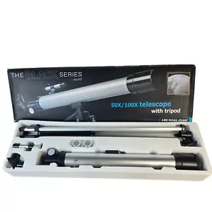 The Black Series 50 & 100 X Magnification Astronomical Telescope w/Tripod - Picture 1 of 6