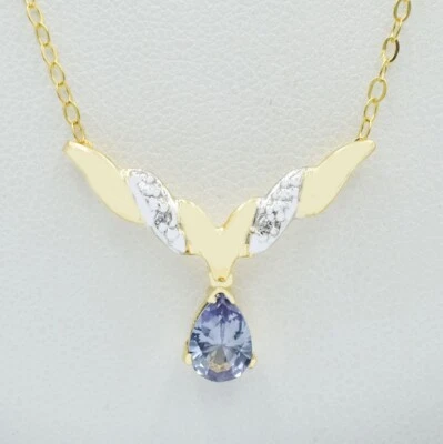 COLLAR DE ALEJANDRITA Y DIAMANTES CREADO EN LABORATORIO 0,98 quilates oro 10K - Nuevo con etiquetas Foto 1 de 4