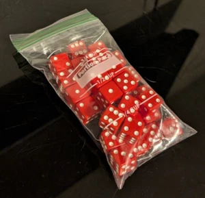 Sharp Shooters Dice Board Game Replacement Parts - 31 Red Dice 1 Black Dice - Picture 1 of 2