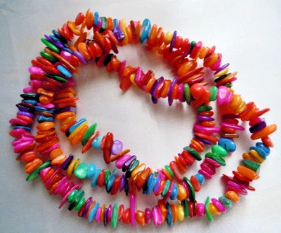 Perlmutt Perlen bunte Nuggets - Chips  7~11 mm cirka 310 Stück  # 186 - Bild 1 von 3