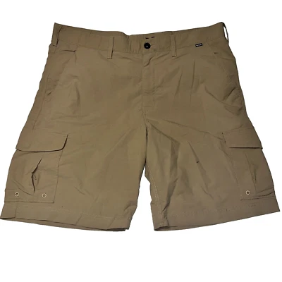 Pantalones Cortos de Carga Hurley Dri Fit Hombres 38 Oliva Poliéster Elastizados Bolsillos Cortados Cremallera Mosca Foto 1 de 4