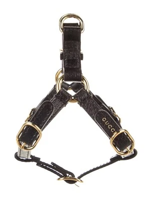 NEW Gucci Dogs Size S Small Black Leather Pet Harness 100% Authentic - Image 1 of 4