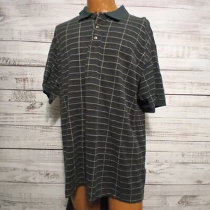 Pebble Beach Shirt Mens XL Polo Green Mercurized Cotton Multicolor Stripes Golf - Picture 1 of 9
