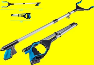 Müllzange Sammler-Zange Greifer 360° drehbar+Magnet, faltbar 81/42 cm, ALU/ABS, - Bild 1 von 6