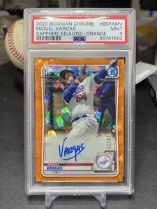 Miguel Vargas 2020 Bowman Chrome Sapphire Orange Auto /25 PSA 9 - Picture 1 of 2