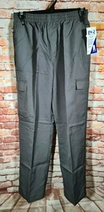 BNWT Boys Sz 14Y LW Reid Dark Grey Elastic Waist Cargo Side Pocket School Pants - Picture 1 of 2