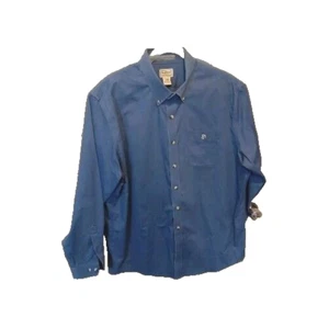L.L. Bean Shirt Mens XL Blue Long Sleeve Button Front Embroidered Casual Workwea - Picture 1 of 11