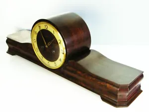 JUNGHANS PURE  ART DECO CHIMING MANTEL CLOCK  BLACK FOREST GERMANY  WITH ROSEWOD - Picture 1 of 10