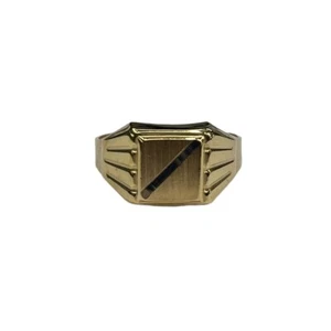 18ct 18K Yellow Gold Square Shaped Men’s Signet Ring Size P1/2. Brand New - Picture 1 of 8