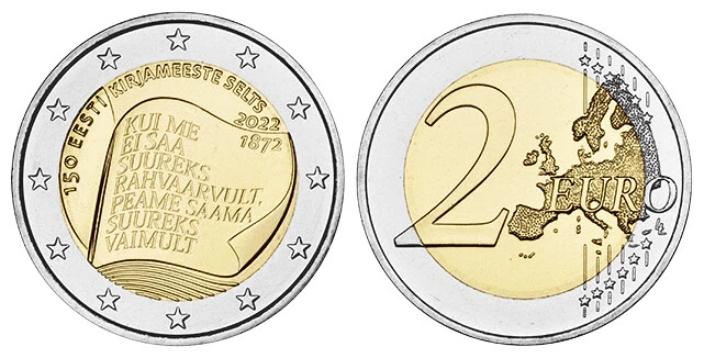 ESTLAND 2 EURO LITERATURGESELLSCHAFT 2022 bankfrisch - Bild 1 von 1