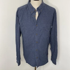 Woolrich Men's Button Down Shirt Mens 2XL Blue Chamois Long Sleeve Cotton - Picture 1 of 9