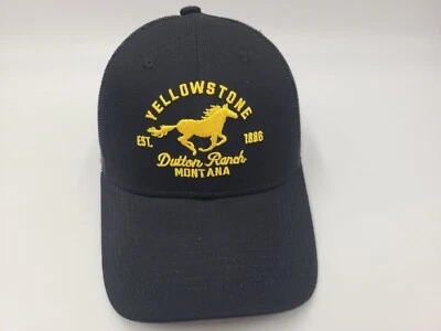 Gorra ajustable Yellowstone Dutton Ranch Montana malla camionero hombres mujeres negra Foto 1 de 4