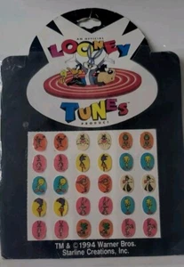 Stick on Looney Tunes press earrings Vintage NOS Starline Creations Taz Bugs - Picture 1 of 6