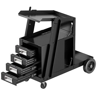 Rolling Welding Cart 4-Drawer Welder Cart Metal Welding Trolley Tank Storage • 85.99£