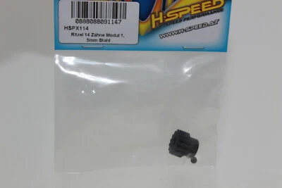 H-Speed HSPX 114  Ritzel 14 Zähne  Modul 1  5mm Stahl Motorritzel  NEU OVP - Bild 1 von 3