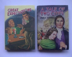 VINTAGE Charles Dickens A Tale of Two Cities, Great Expectations, TWO Books - Picture 1 of 4